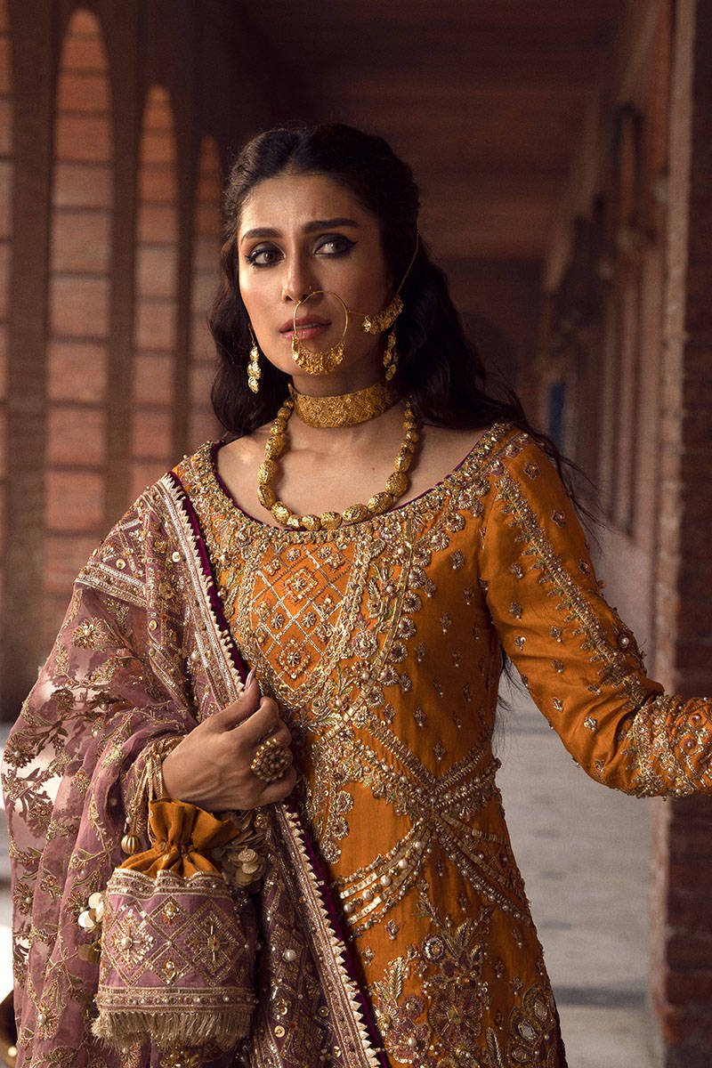 Maria B Gul Hand Embellished Organza Party Wear Suit - Designer Photoshoot Gallery Angle 7 | IQNAZ Couture