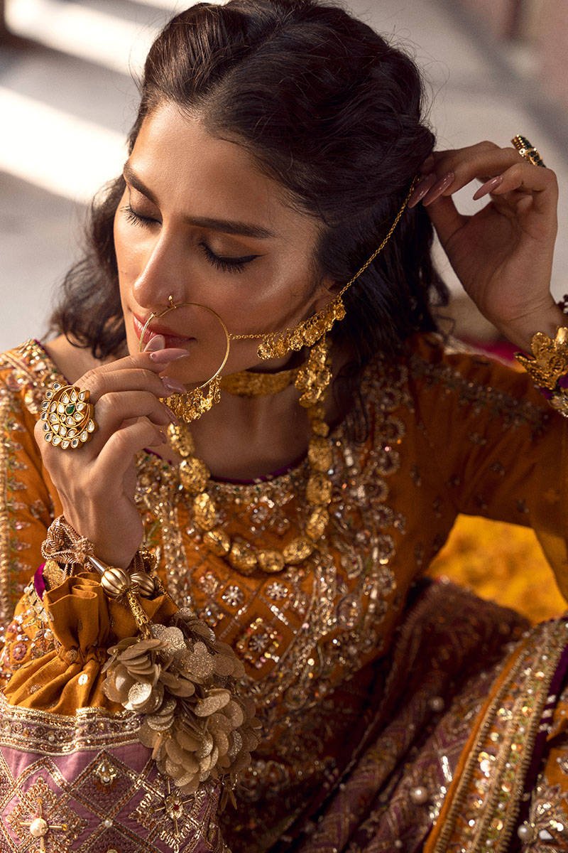 Maria B Gul Hand Embellished Organza Party Wear Suit - Designer Photoshoot Gallery Angle 8 | IQNAZ Couture