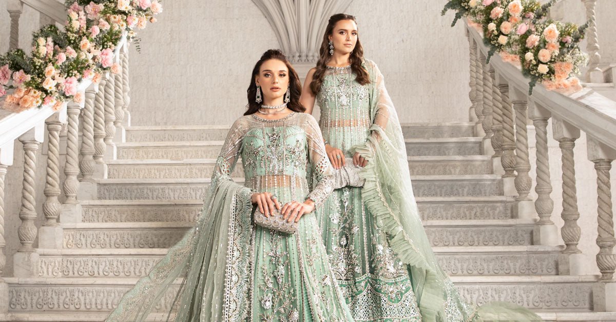 Maria B BD-2803 Hand Embellished Organza Suit with Skirt – Photoshoot Angle 13 Maria B BD-2803 Hand Embellished Organza Suit with Skirt - Designer Photoshoot Gallery Angle 13 | IQNAZ Couture