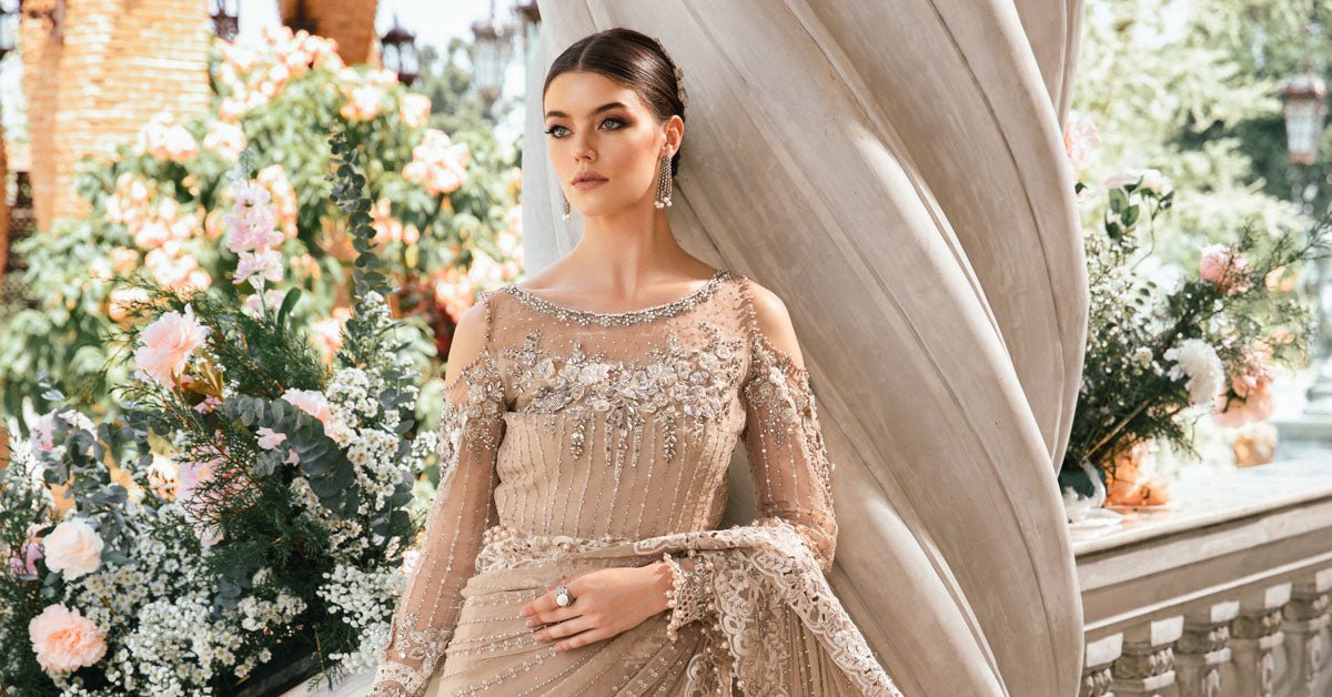 Maria B BD-2801 Embroidered Organza Saree – Photoshoot Angle 14 Maria B BD-2801 Embroidered Organza Saree - Designer Photoshoot Gallery Angle 14 | IQNAZ Couture