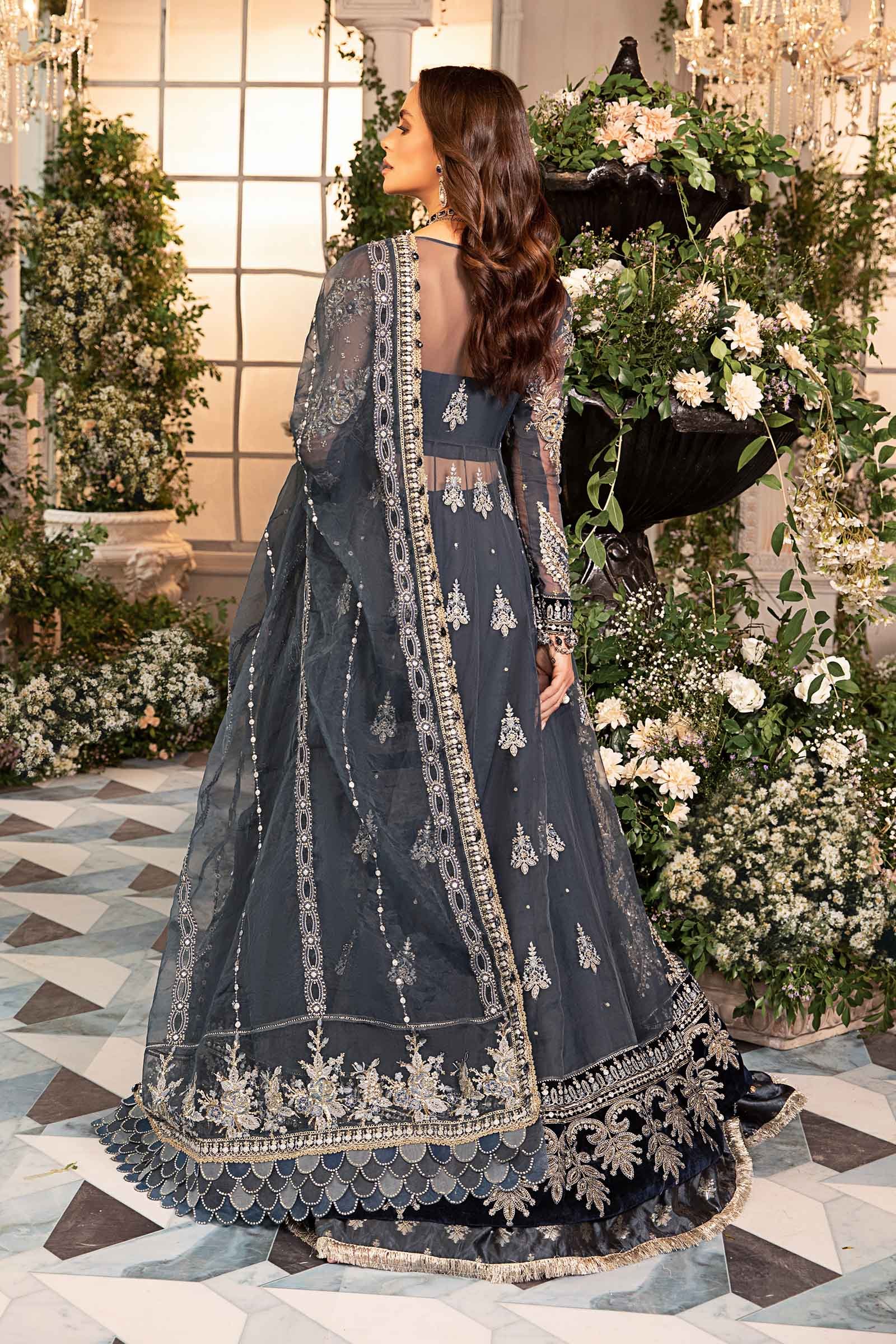 Maria B BD-2901 Hand Embellished Organza Flared Suit - Designer Photoshoot Gallery Angle 14 | IQNAZ Couture