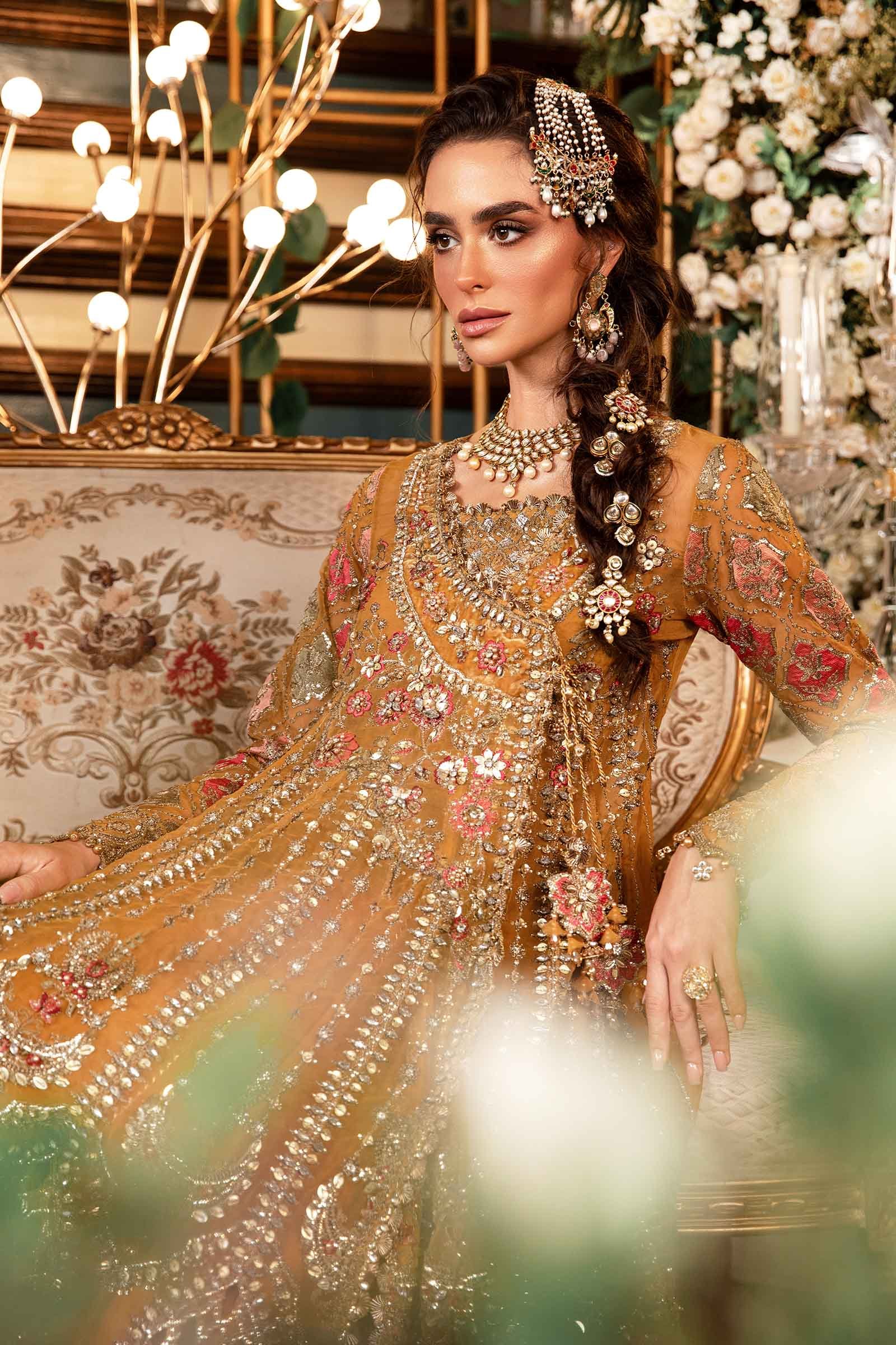 Maria B BD-2907 Hand Embellished Organza Suit with Lehenga - Designer Photoshoot Gallery Angle 8 | IQNAZ Couture