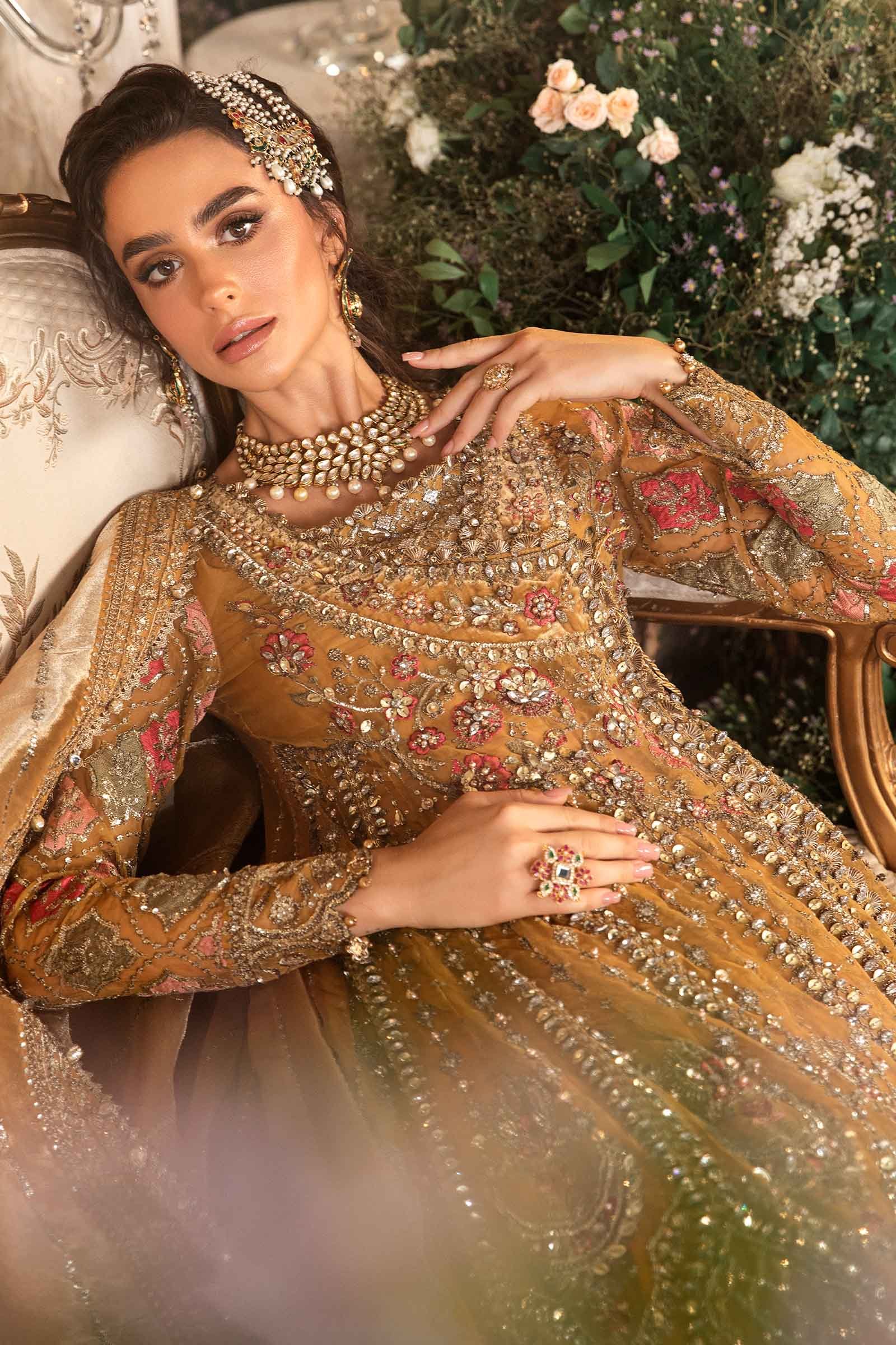 Maria B BD-2907 Hand Embellished Organza Suit with Lehenga - Designer Photoshoot Gallery Angle 9 | IQNAZ Couture