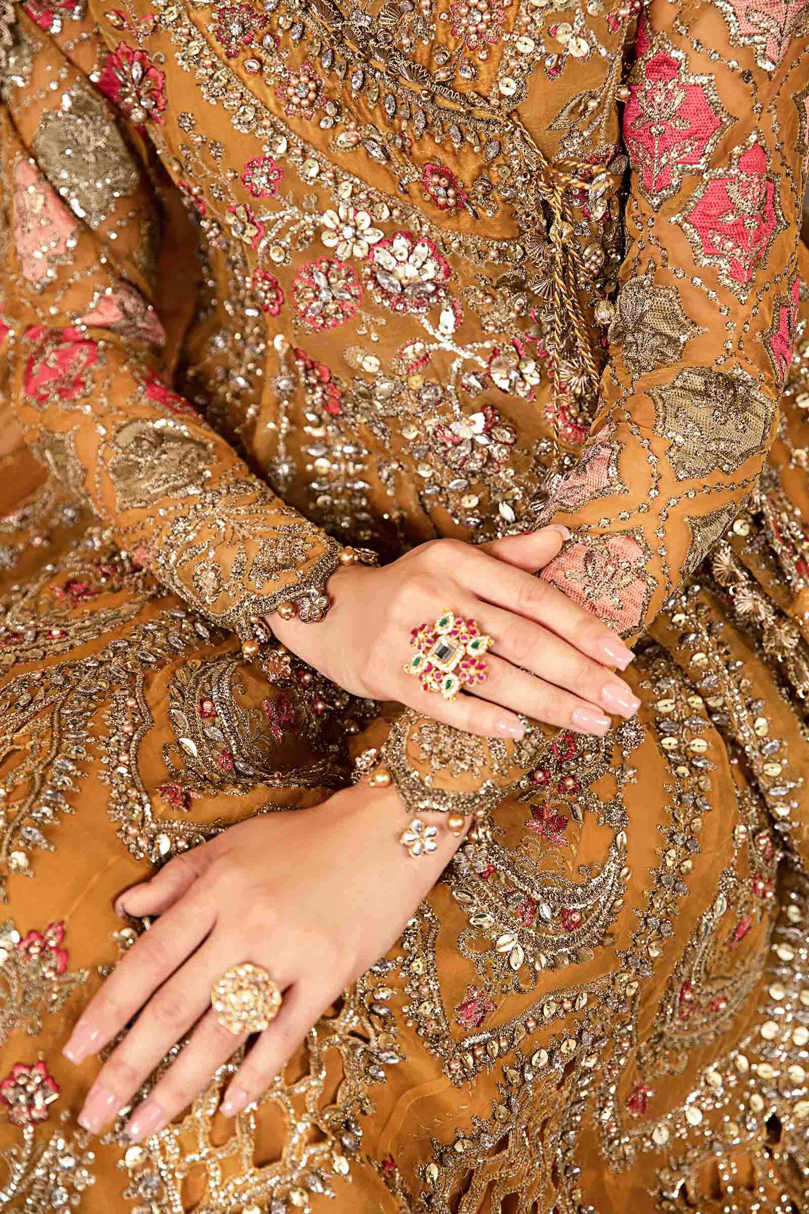 Maria B BD-2907 Hand Embellished Organza Suit with Lehenga - Designer Photoshoot Gallery Angle 11 | IQNAZ Couture