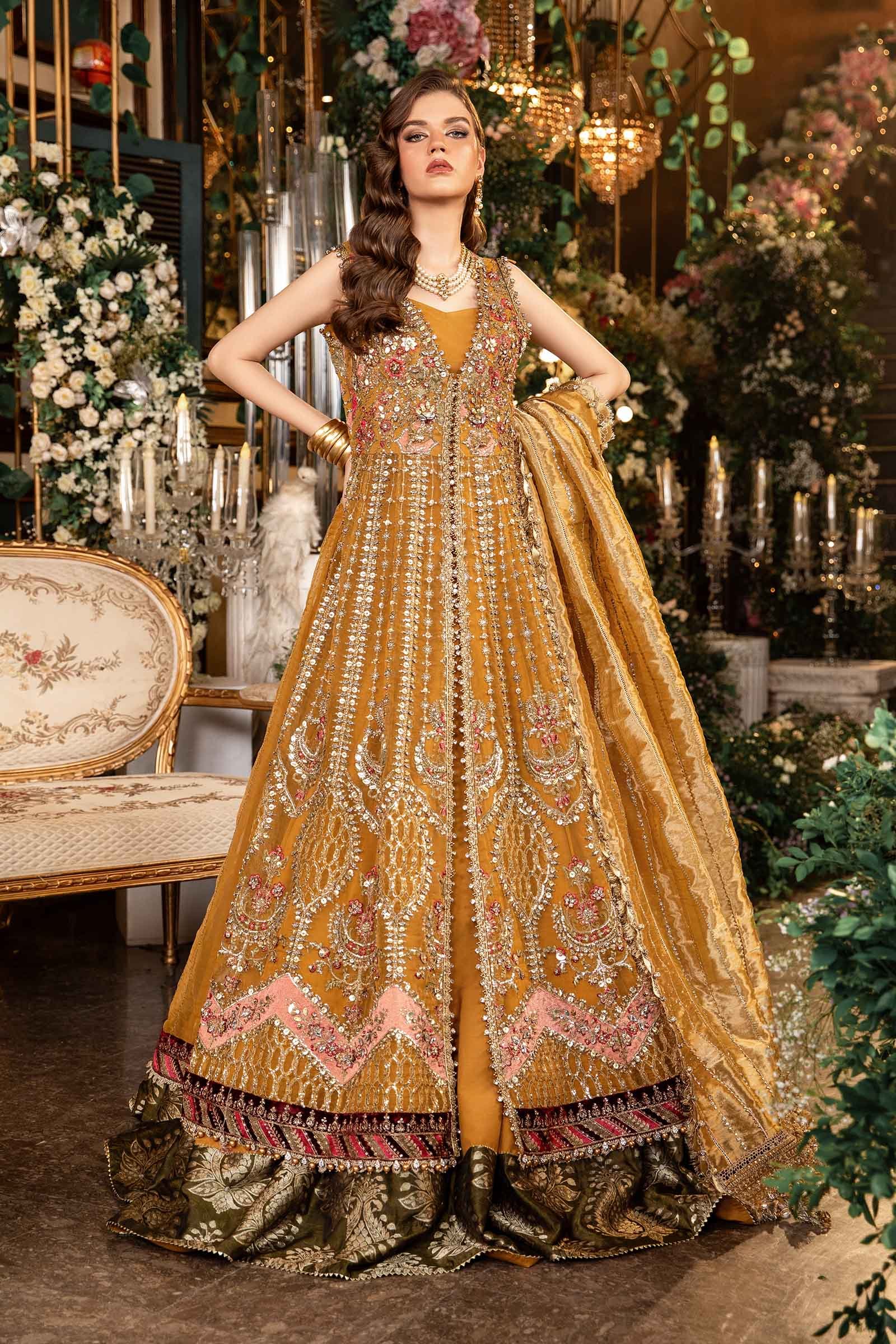 Maria B BD-2907 Hand Embellished Organza Suit with Lehenga - Designer Photoshoot Gallery Angle 7 | IQNAZ Couture