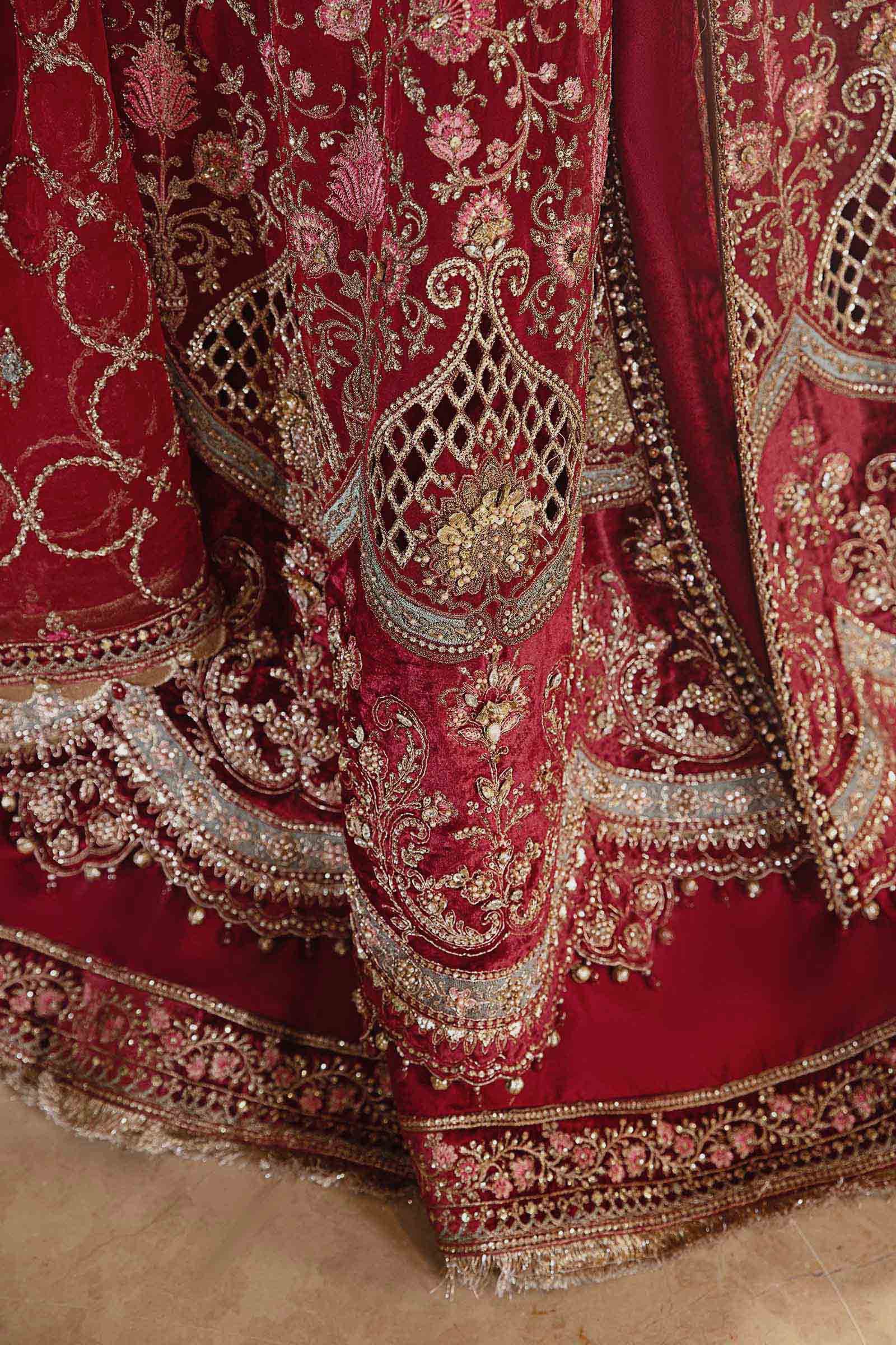 Maria B BD-2908 Hand Embellished Organza Flared Suit - Designer Photoshoot Gallery Angle 7 | IQNAZ Couture