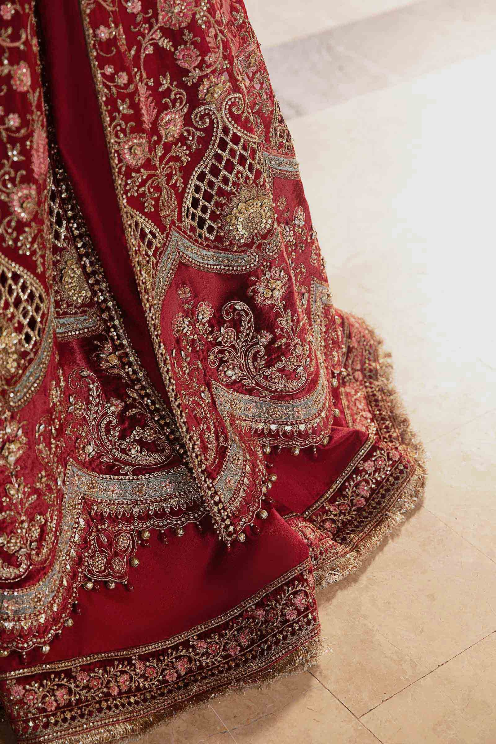 Maria B BD-2908 Hand Embellished Organza Flared Suit - Designer Photoshoot Gallery Angle 6 | IQNAZ Couture