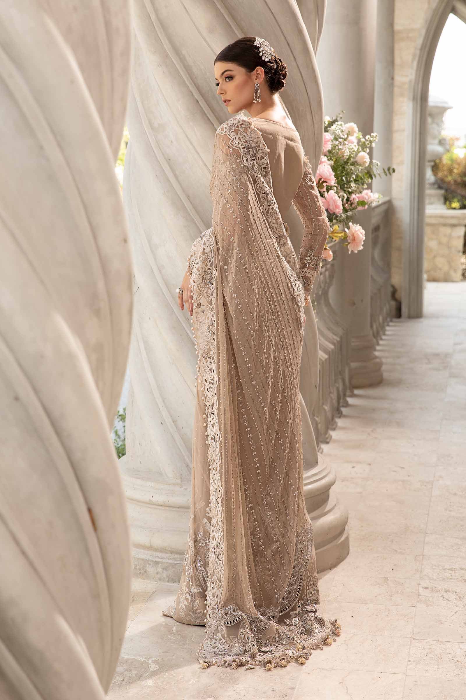 Maria B BD-2801 Embroidered Organza Saree – Photoshoot Angle 10 Maria B BD-2801 Embroidered Organza Saree - Designer Photoshoot Gallery Angle 10 | IQNAZ Couture