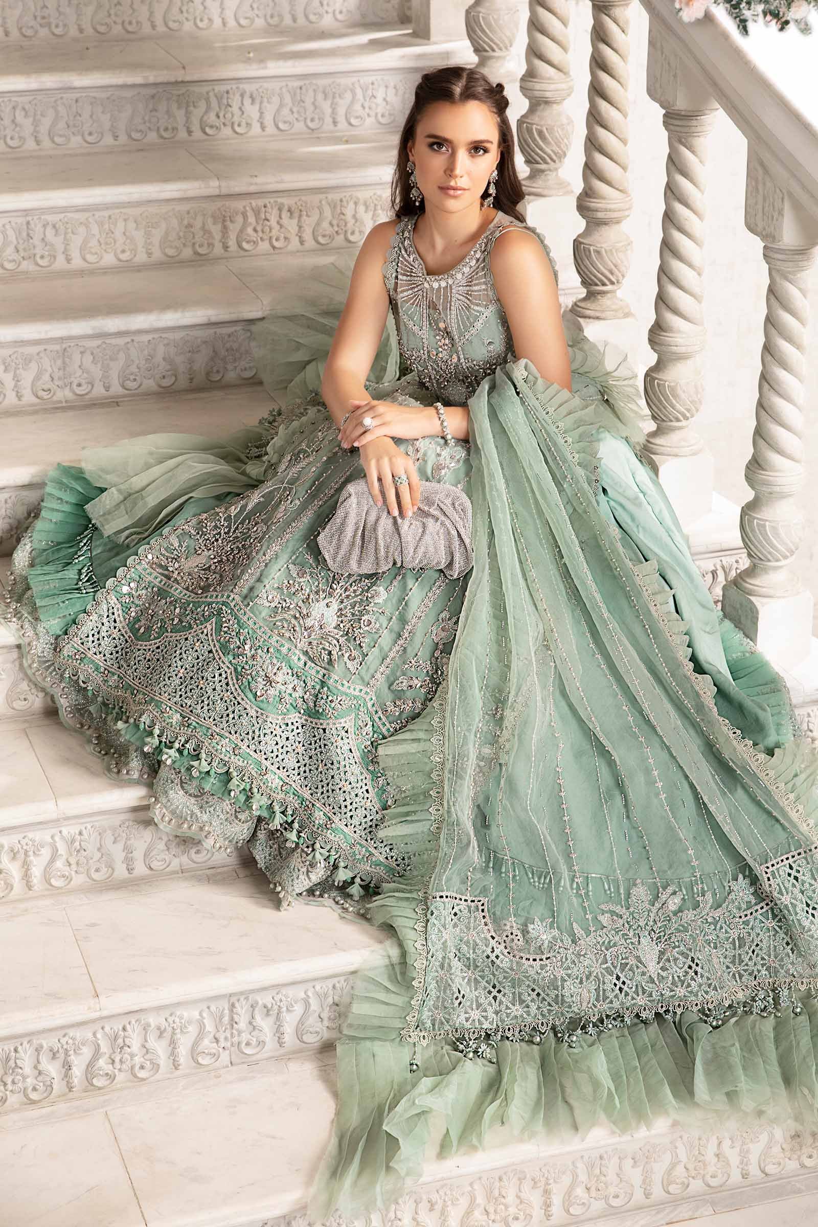 Maria B BD-2803 Hand Embellished Organza Suit with Skirt – Photoshoot Angle 6 Maria B BD-2803 Hand Embellished Organza Suit with Skirt - Designer Photoshoot Gallery Angle 6 | IQNAZ Couture