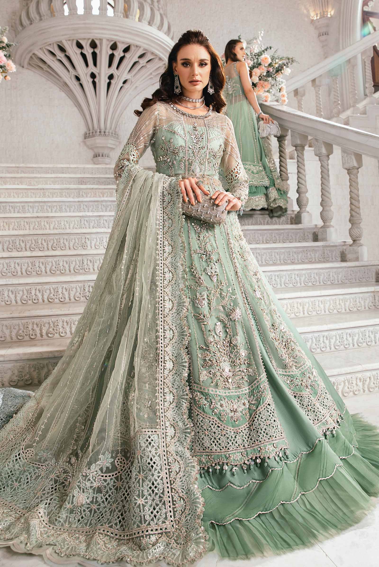 Maria B BD-2803 Hand Embellished Organza Suit with Skirt – Photoshoot Angle 8 Maria B BD-2803 Hand Embellished Organza Suit with Skirt - Designer Photoshoot Gallery Angle 8 | IQNAZ Couture