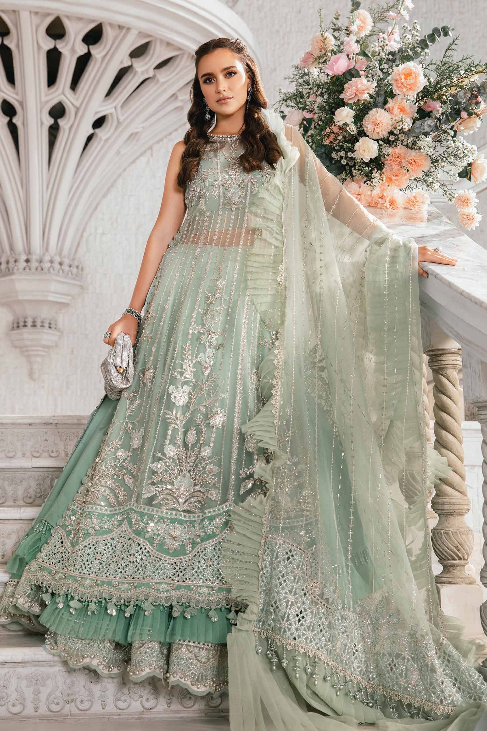 Maria B BD-2803 Hand Embellished Organza Suit with Skirt – Photoshoot Angle 9 Maria B BD-2803 Hand Embellished Organza Suit with Skirt - Designer Photoshoot Gallery Angle 9 | IQNAZ Couture