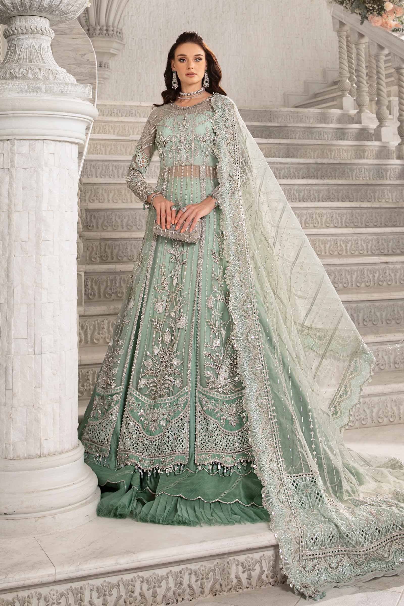 Maria B BD-2803 Hand Embellished Organza Suit with Skirt – Photoshoot Angle 7 Maria B BD-2803 Hand Embellished Organza Suit with Skirt - Designer Photoshoot Gallery Angle 7 | IQNAZ Couture