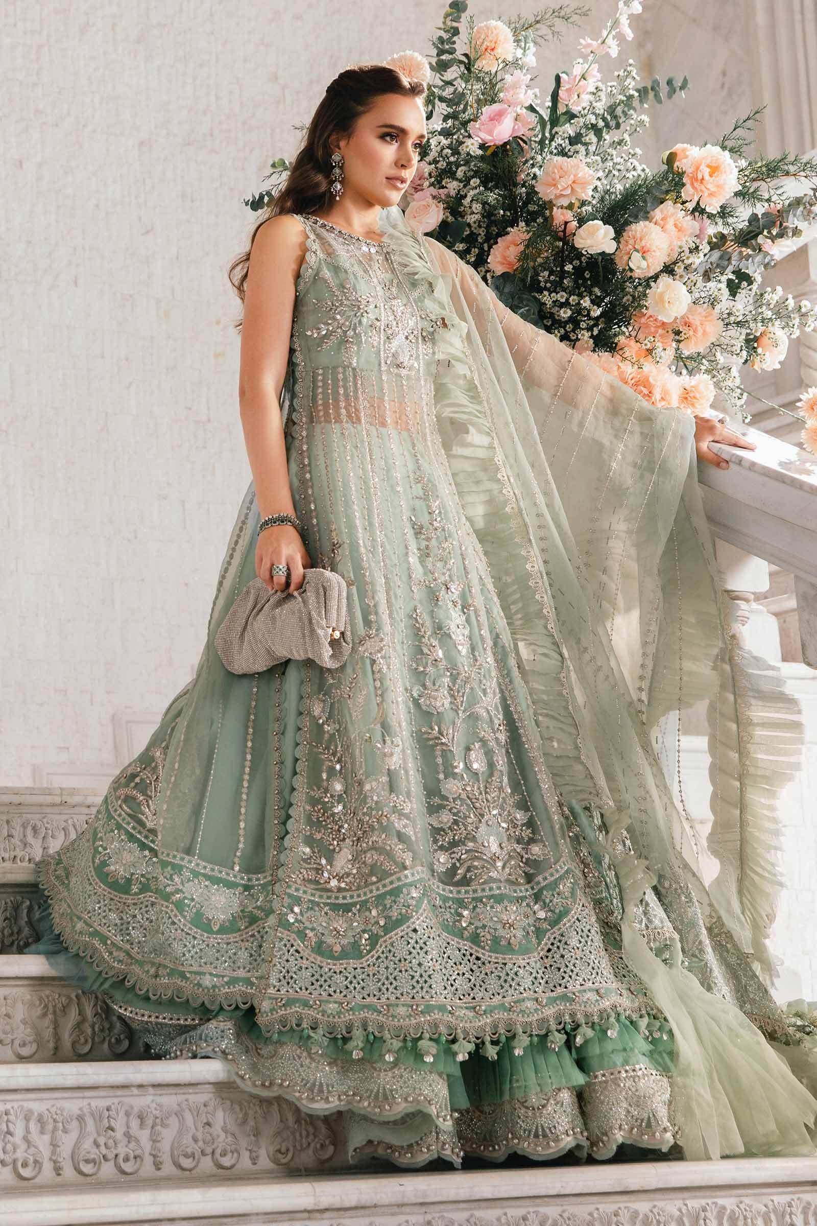 Maria B BD-2803 Hand Embellished Organza Suit with Skirt – Photoshoot Angle 12 Maria B BD-2803 Hand Embellished Organza Suit with Skirt - Designer Photoshoot Gallery Angle 12 | IQNAZ Couture
