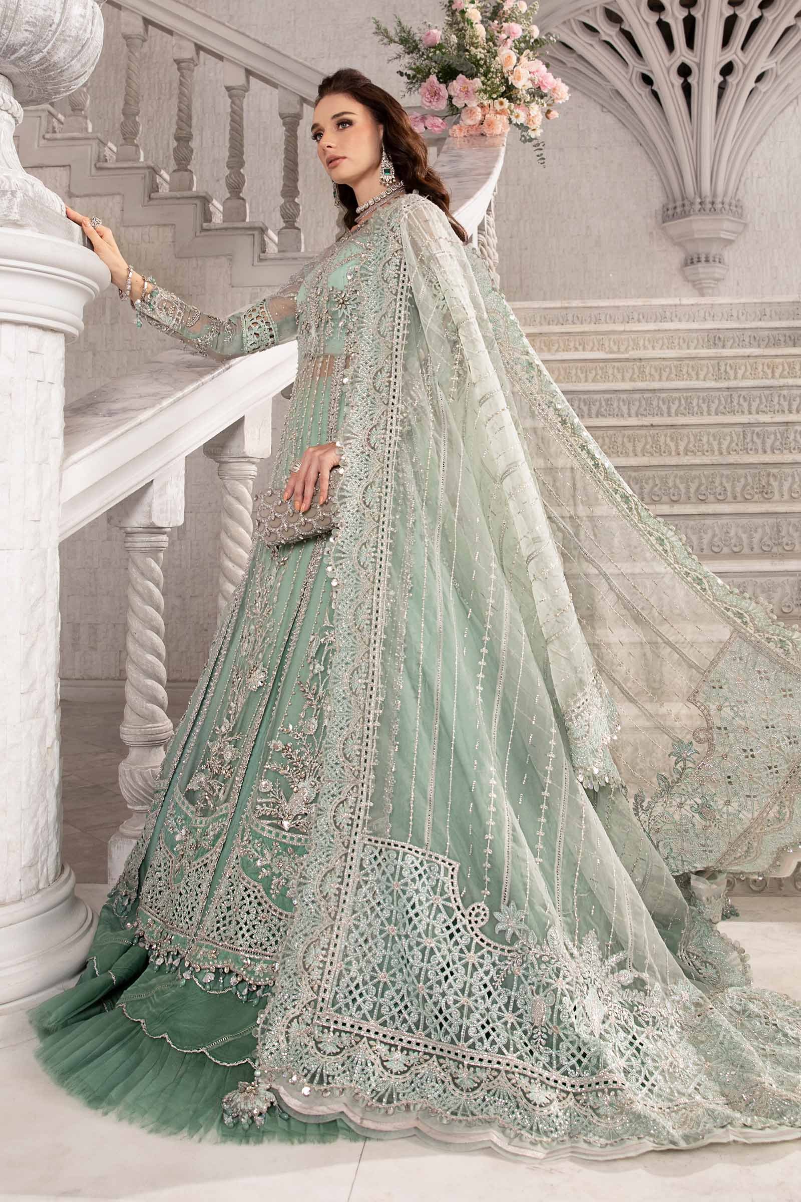 Maria B BD-2803 Hand Embellished Organza Suit with Skirt – Photoshoot Angle 10 Maria B BD-2803 Hand Embellished Organza Suit with Skirt - Designer Photoshoot Gallery Angle 10 | IQNAZ Couture
