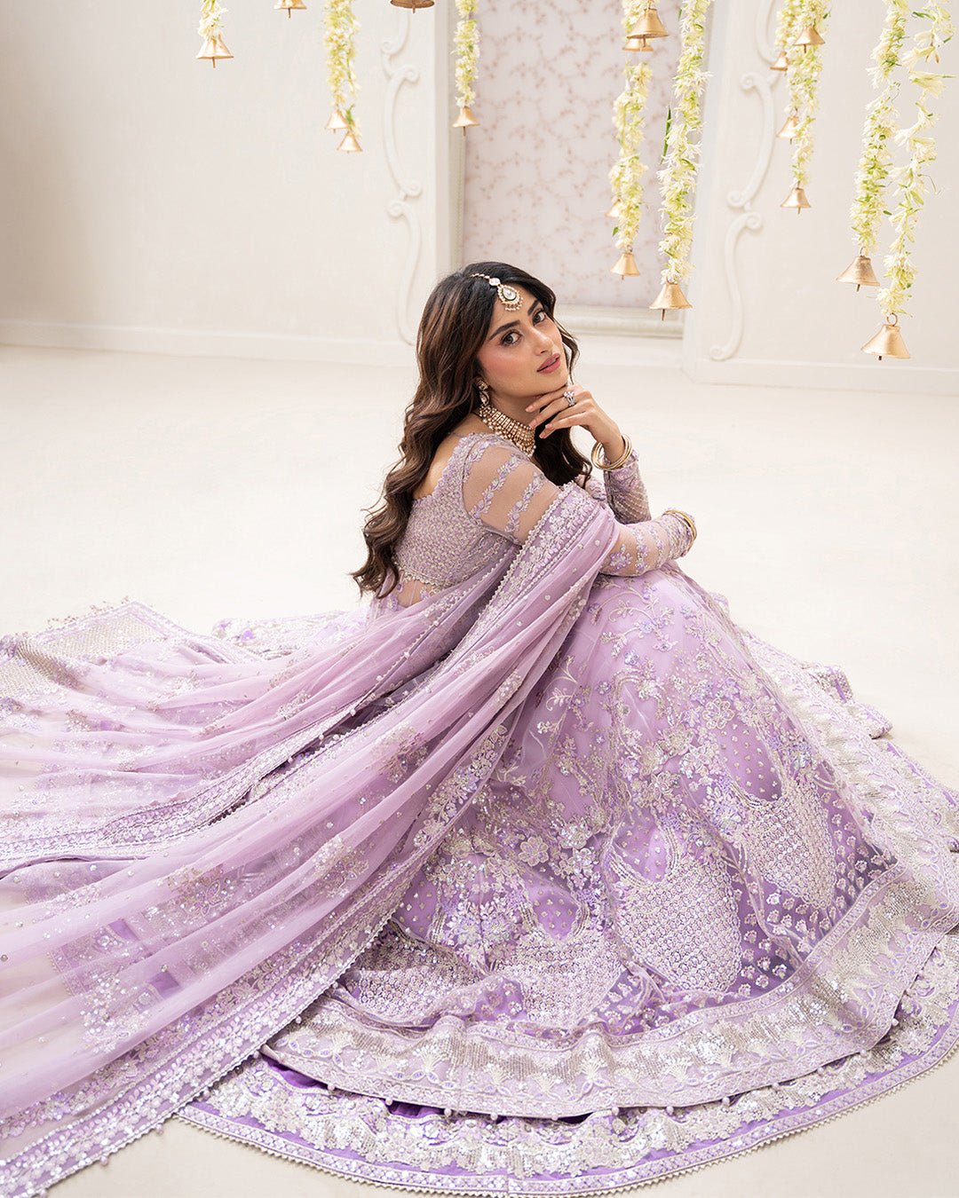Faiza Saqlain Pinar Embroidered Chiffon Party Wear Suit – Embroidery & Handwork Detail Faiza Saqlain Pinar Embroidered Chiffon Party Wear Suit - Close-Up Hand Embellishment Tilla & Pearl Work | IQNAZ