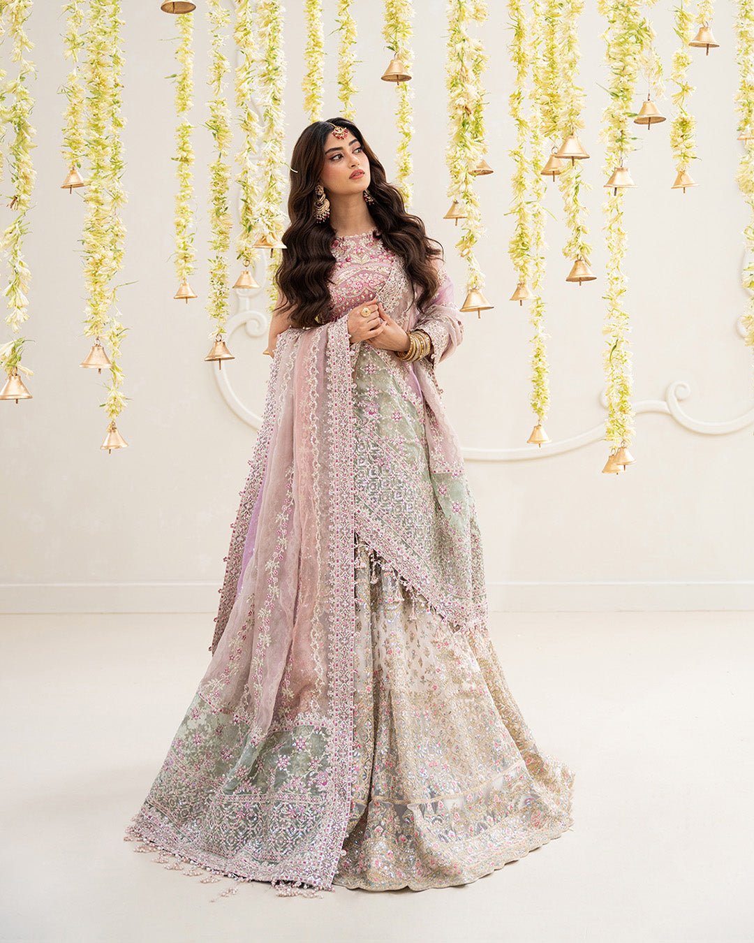 Faiza Saqlain Suzan Hand Embellished Organza Party Wear Suit - Embroidered Back & Daman Silhouette Detailing | IQNAZ