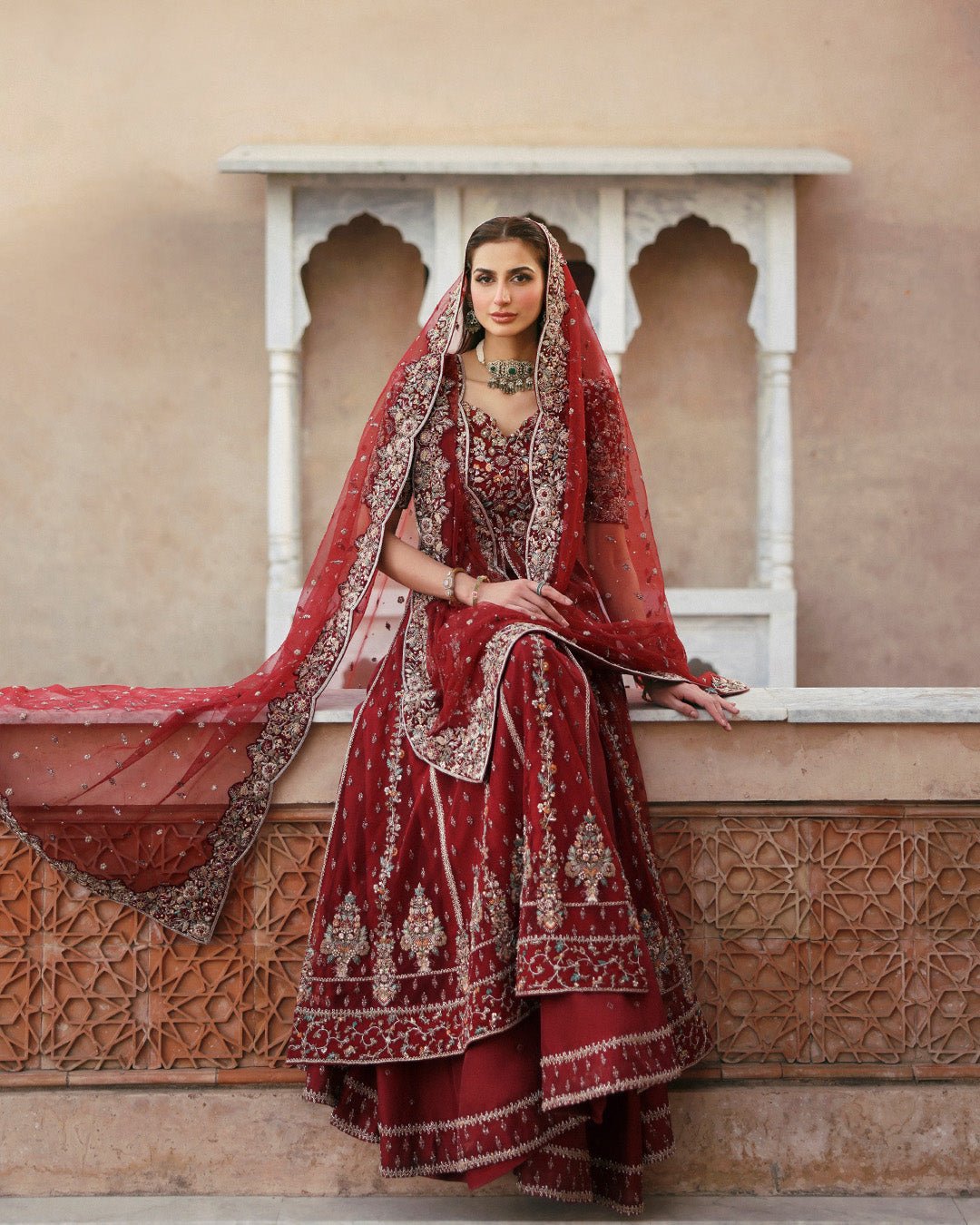 Faiza Saqlain Hand Embellished Organza Party Wear Suit - Close-Up Hand Embellishment Tilla & Pearl Work | IQNAZ