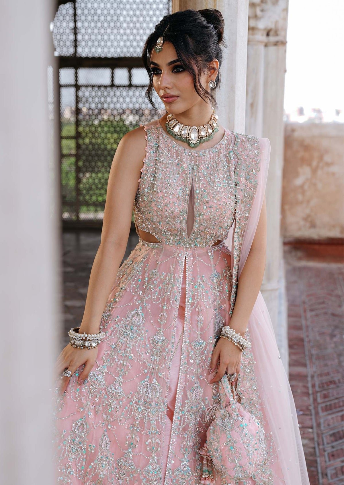 Kanwal Malik Fida Hand Embellished Organza Party Wear Suit - Embroidered Back & Daman Silhouette Detailing | IQNAZ