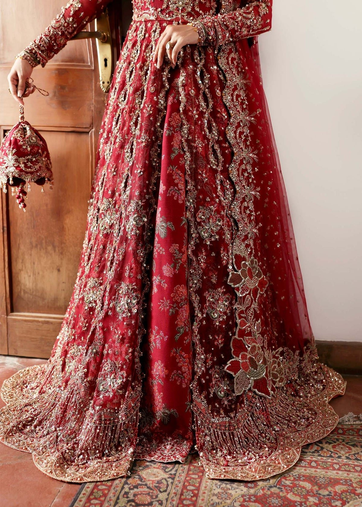 Kanwal Malik Gul Hand Embellished Organza Party Wear Suit – Dupatta & Border Detailing Kanwal Malik Gul Hand Embellished Organza Party Wear Suit - Four-Sided Embroidered Dupatta & Pallu Border | IQNAZ