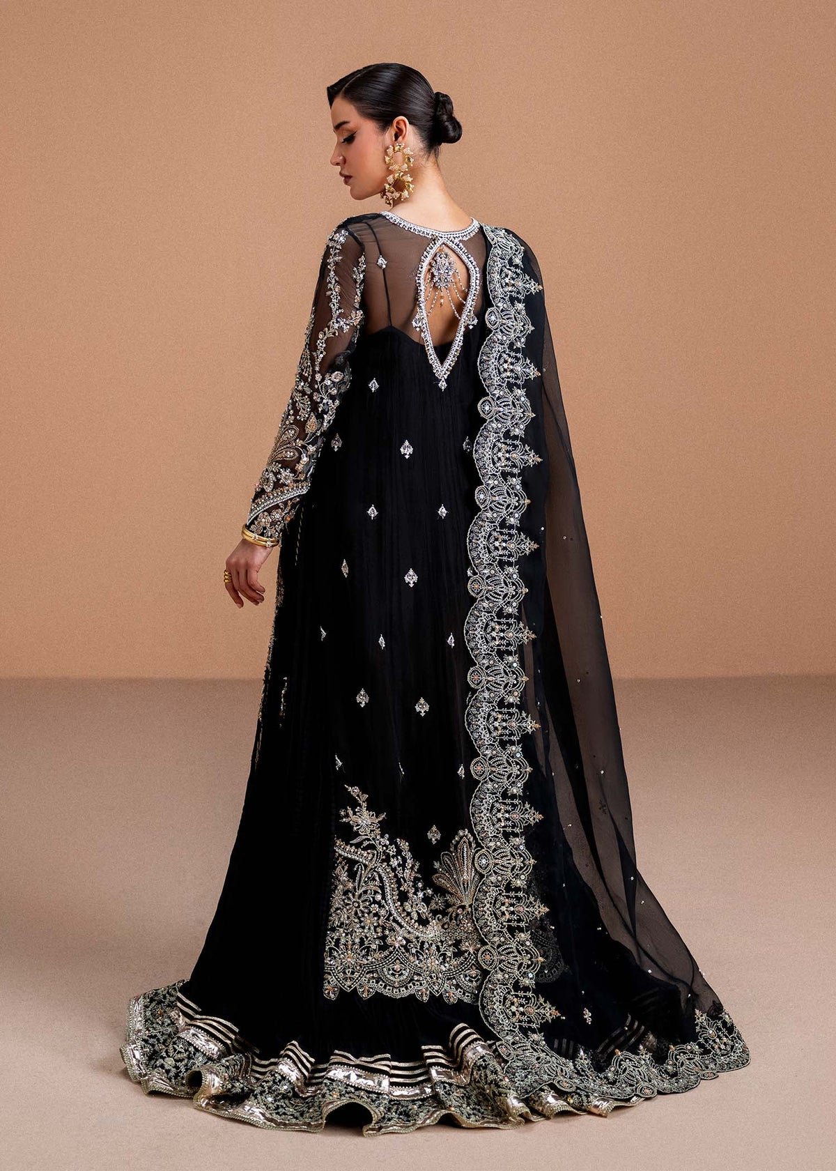 Kanwal Malik Rayen Hand Embellished Organza Party Wear Suit - Close-Up Hand Embellishment Tilla & Pearl Work | IQNAZ