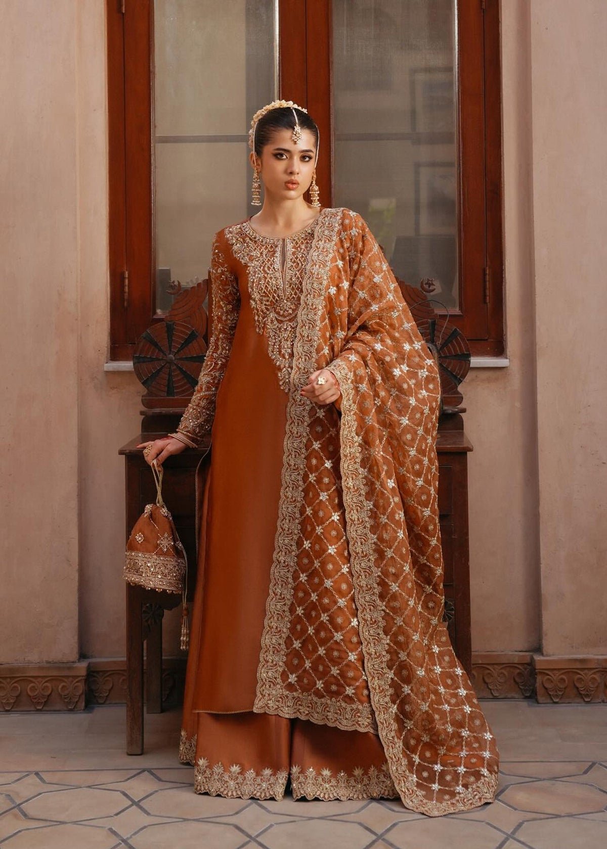 Kanwal Malik Zulekha Hand Embellished Organza Party Wear Suit - Embroidered Back & Daman Silhouette Detailing | IQNAZ