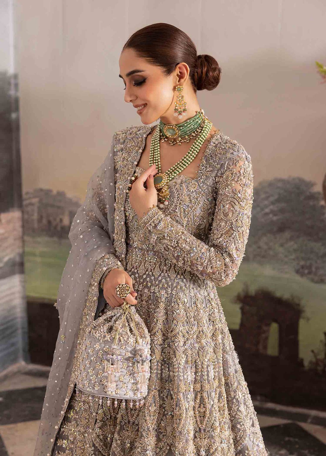 Kanwal Malik Hand Embellished Organza Party Wear Suit - Designer Photoshoot Gallery Angle 7 | IQNAZ Couture