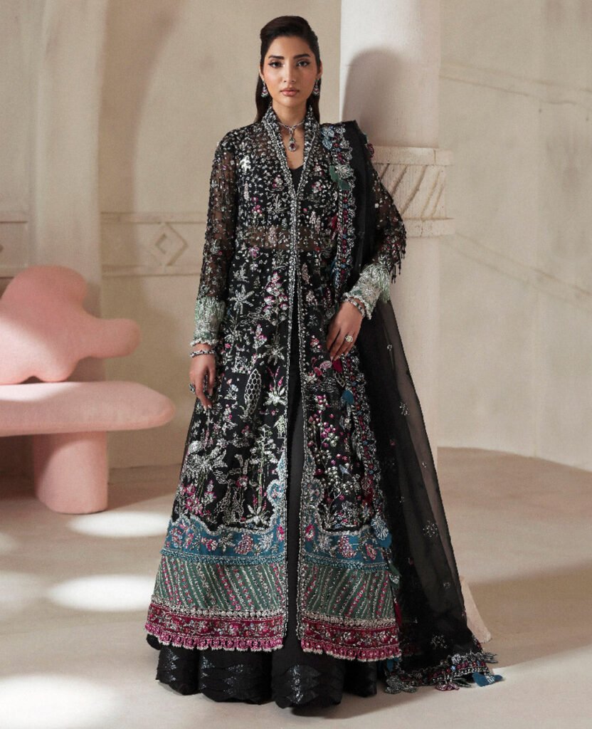 Republic Womens Wear Auriane Embroidered Organza Party Wear Suit - Model Front Look | Pakistani Designer Replica Wholesale | IQNAZ
