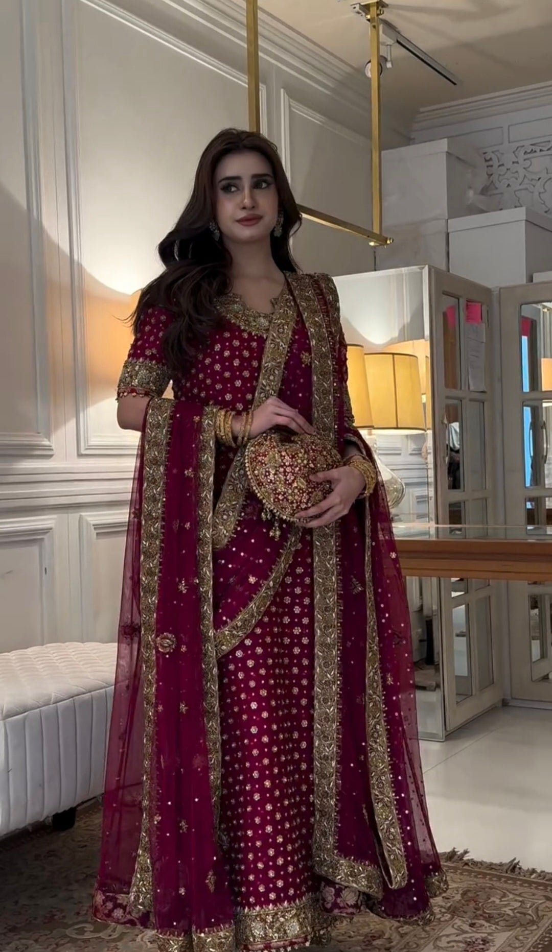 Haris Shakeel Hand Embellished Organza Party Wear Suit – Dupatta & Border Detailing Haris Shakeel Hand Embellished Organza Party Wear Suit - Four-Sided Embroidered Dupatta & Pallu Border | IQNAZ