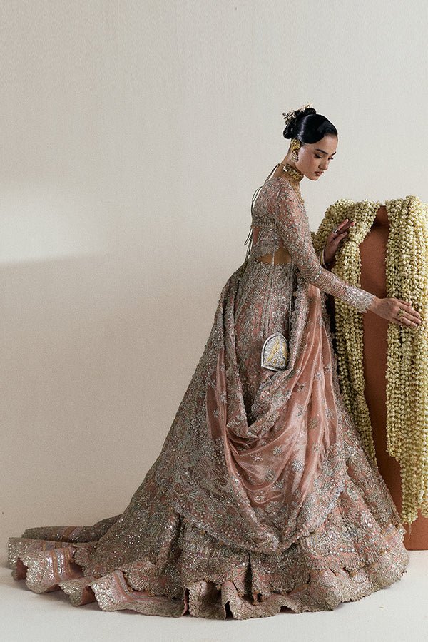 Suffuse Iris Couture Mahveen Hand Embellished Organza Party Wear Suit - Close-Up Hand Embellishment Tilla & Pearl Work | IQNAZ
