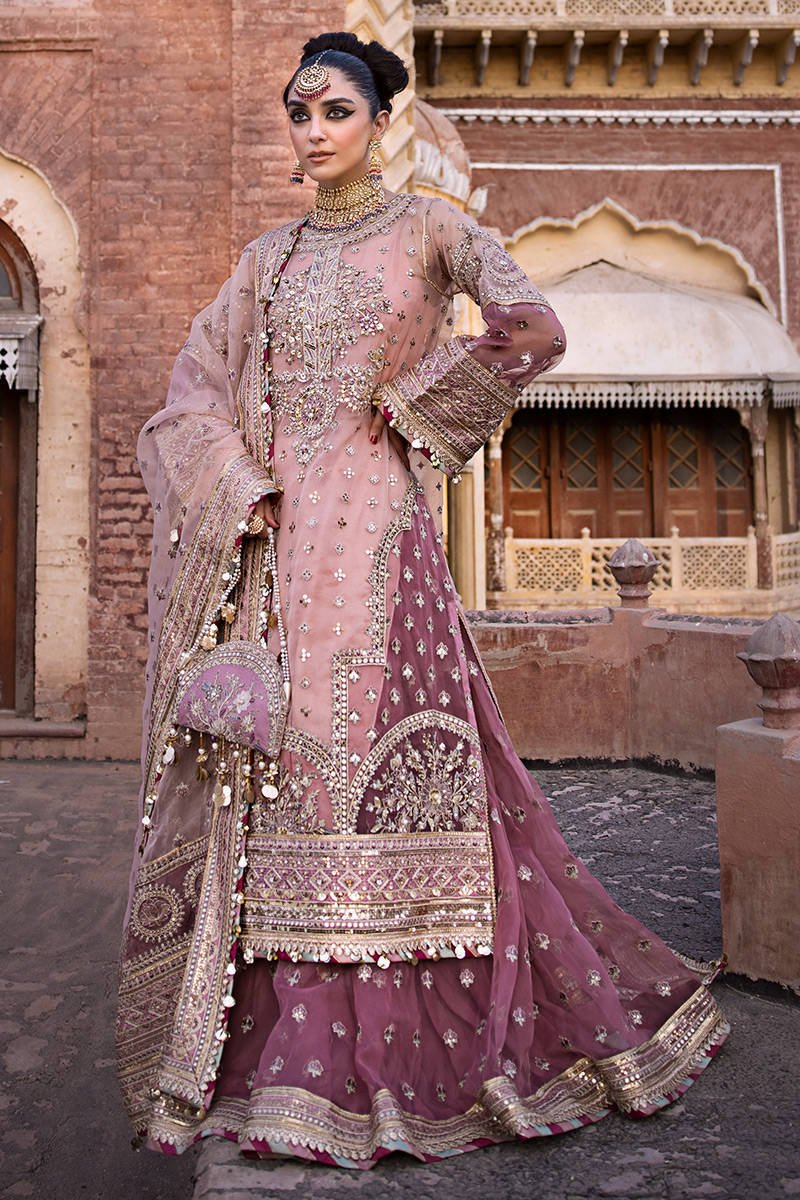 Mohsin Naveed Ranjha Aarzoo Embroidered Organza Party Wear Suit - Designer Photoshoot Gallery Angle 10 | IQNAZ Couture
