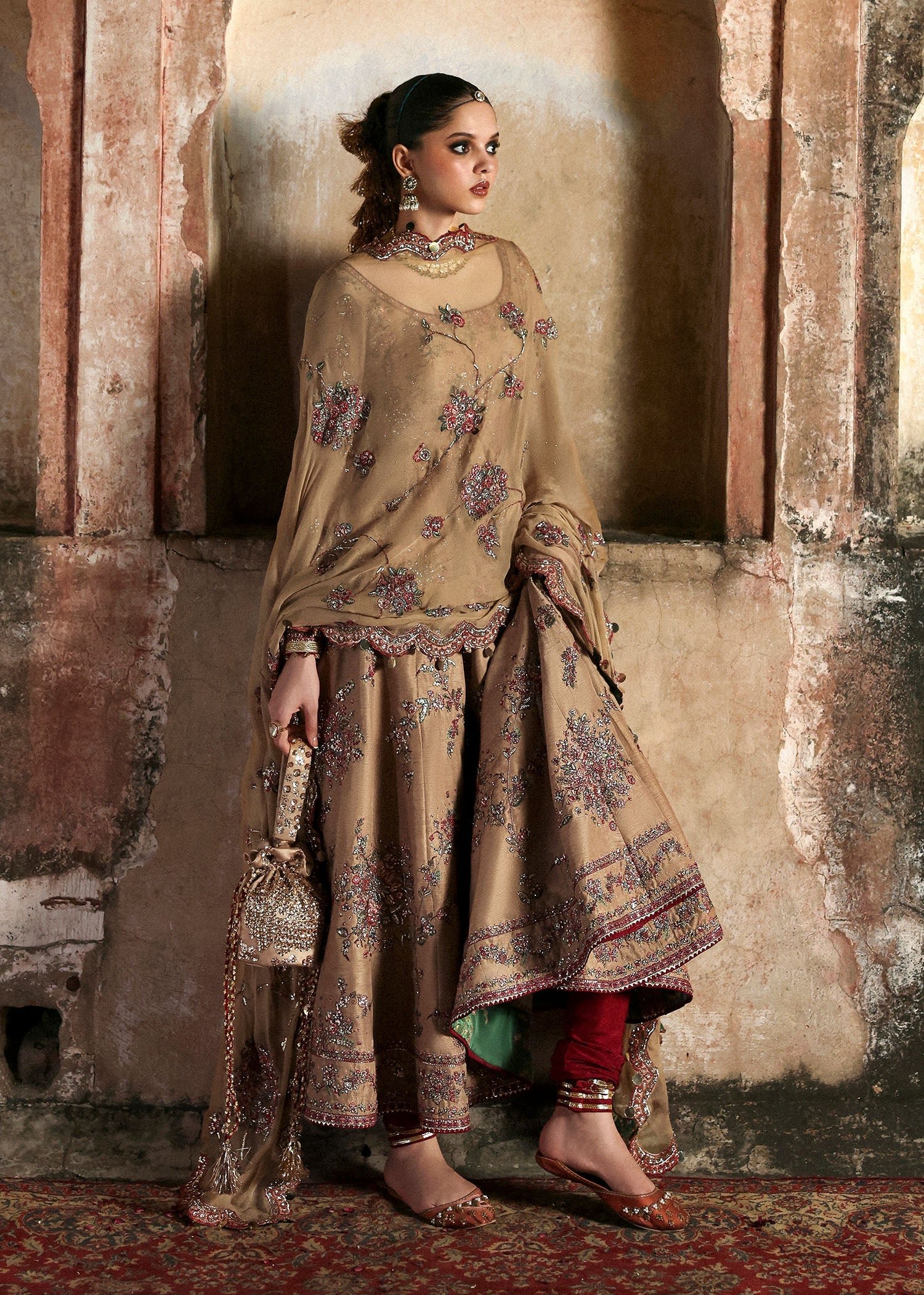 Hussain Rehar Hand Embellished Chiffon Party Wear Suit – Photoshoot Angle 6 Hussain Rehar Hand Embellished Chiffon Party Wear Suit - Designer Photoshoot Gallery Angle 6 | IQNAZ Couture