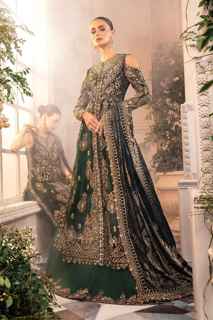 Maria B BD-2904 Hand Embellished Organza Party Wear Suit - Designer Photoshoot Gallery Angle 9 | IQNAZ Couture