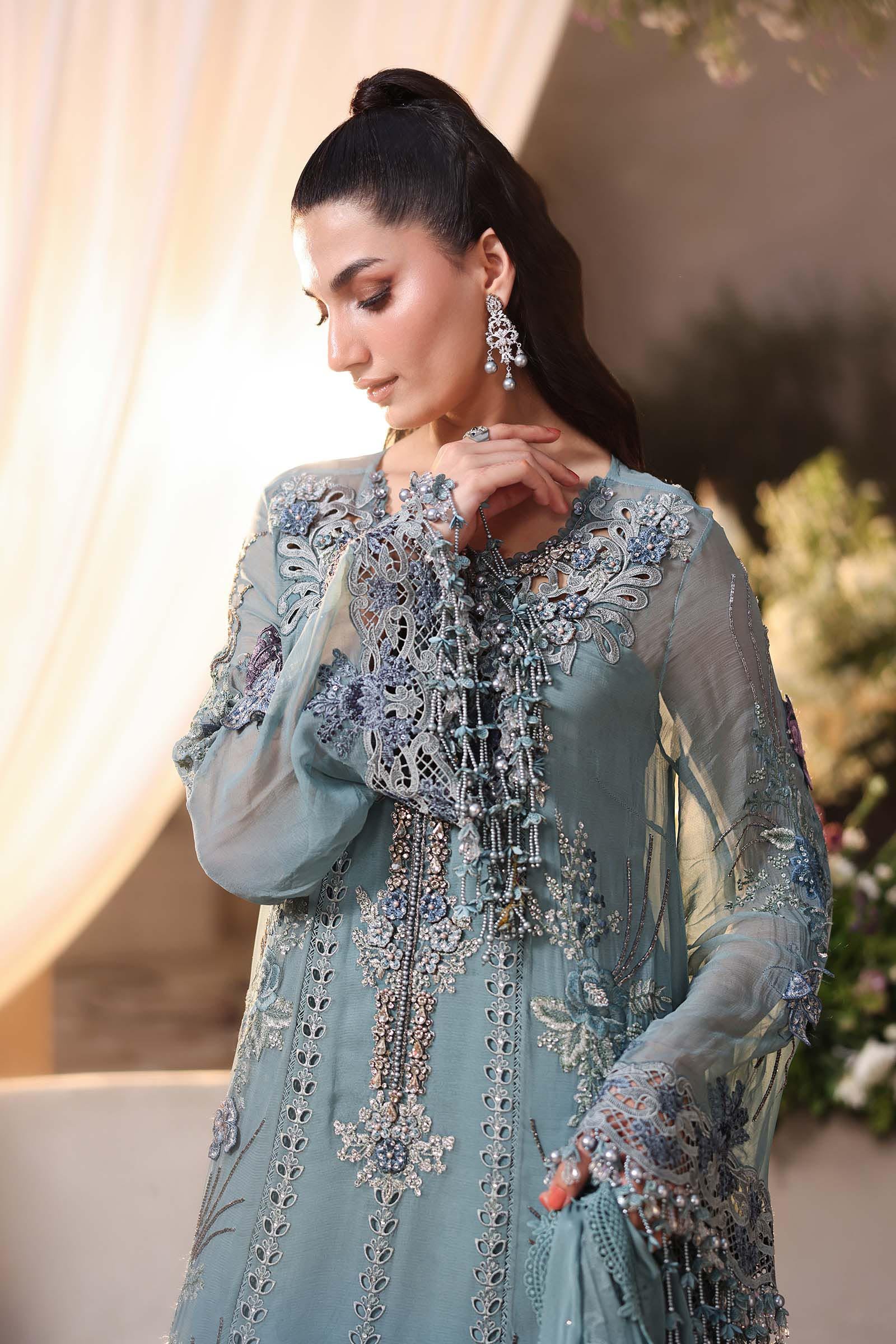 Maria B Embroidered Chiffon Party Wear Suit – Trouser & Bottom Fabric Maria B Embroidered Chiffon Party Wear Suit - Matching Bottom & Trouser Fabric Details | IQNAZ