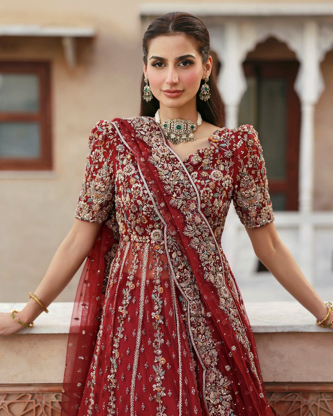 Faiza Saqlain Hand Embellished Silk Party Wear Suit – Photoshoot Angle 6 Faiza Saqlain Hand Embellished Silk Party Wear Suit - Designer Photoshoot Gallery Angle 6 | IQNAZ Couture