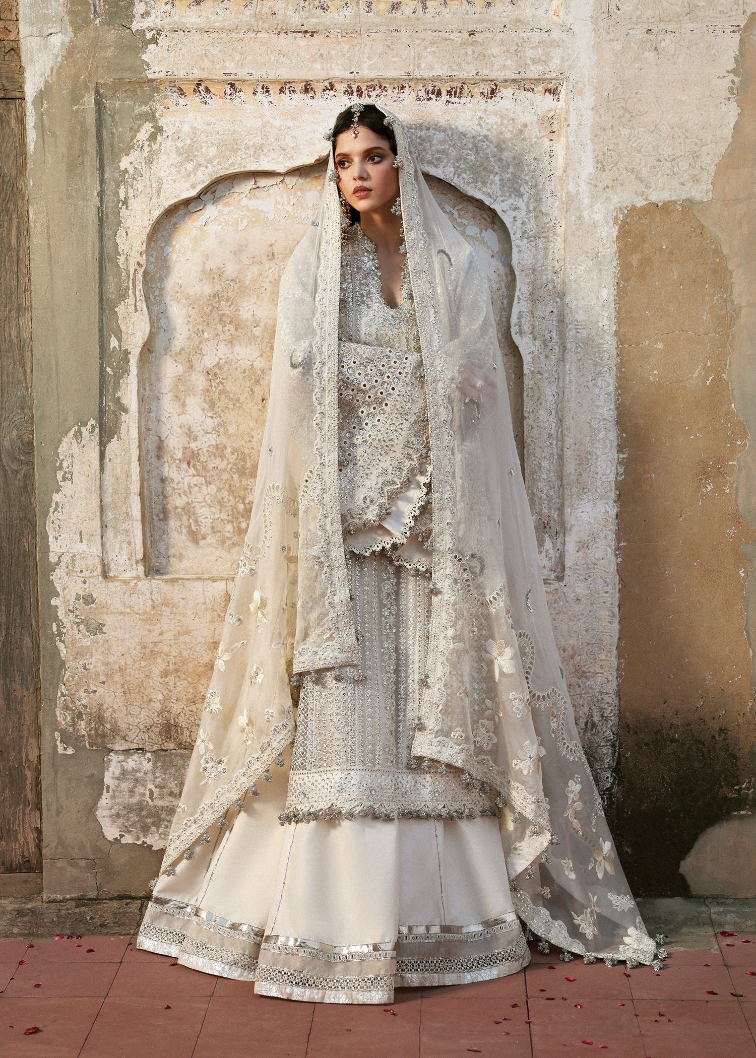 Hussain Rehar Embroidered Organza Party Wear Suit - Designer Photoshoot Gallery Angle 8 | IQNAZ Couture