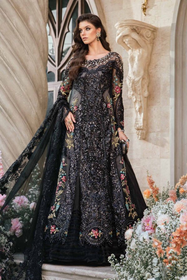 Maria B BD-2802 Hand Embellished Organza Flared Suit | IQNAZ