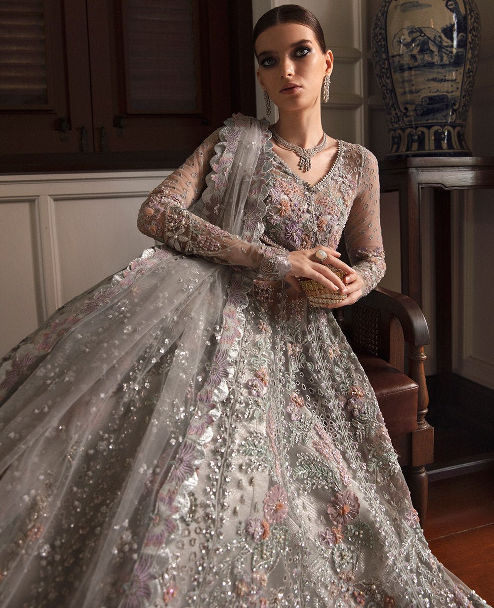 Republic Womens Wear Azilis Wf Embroidered Net Party Wear Suit - Close-Up Hand Embellishment Tilla & Pearl Work | IQNAZ