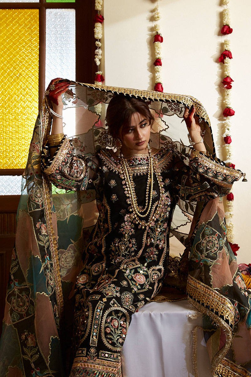 Mohsin Naveed Ranjha Gul Hand Embellished Organza Party Wear Suit - Matching Bottom & Trouser Fabric Details | IQNAZ