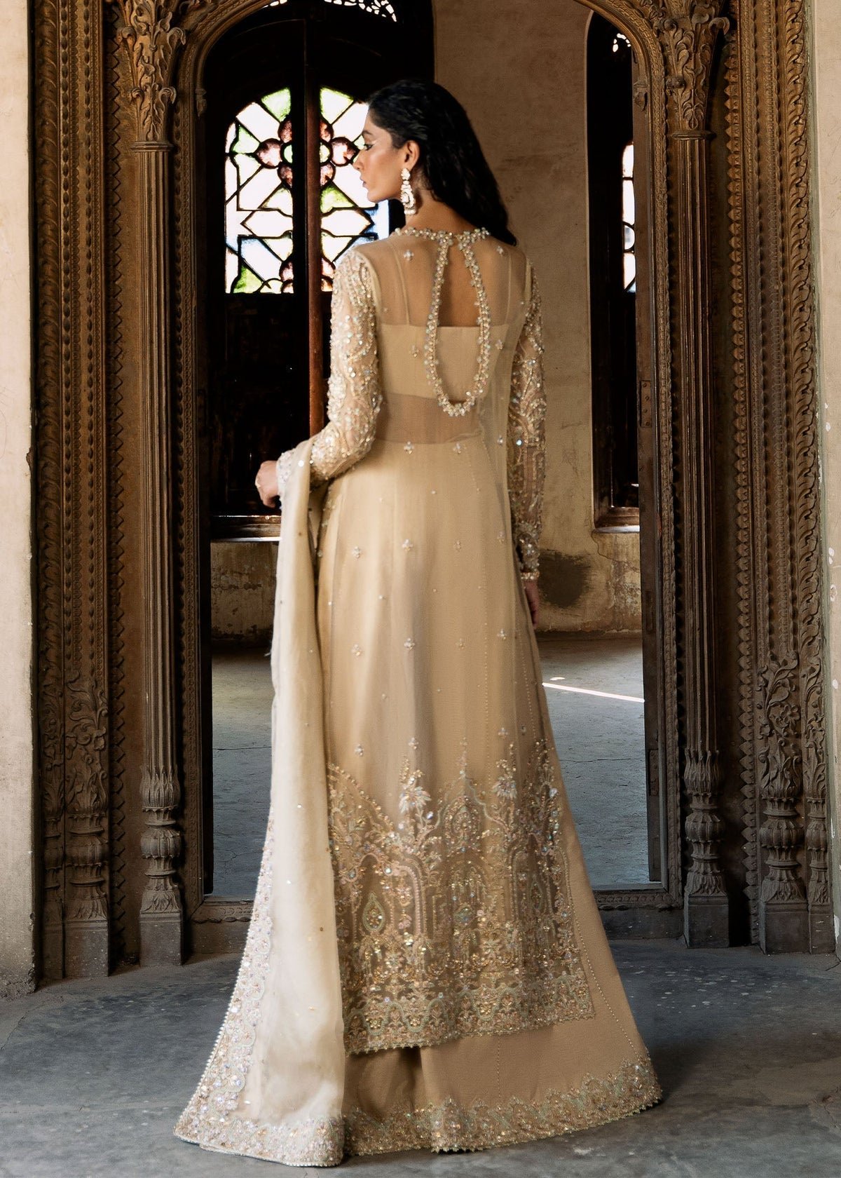 Kanwal Malik Embroidered Organza Party Wear Suit - Matching Bottom & Trouser Fabric Details | IQNAZ