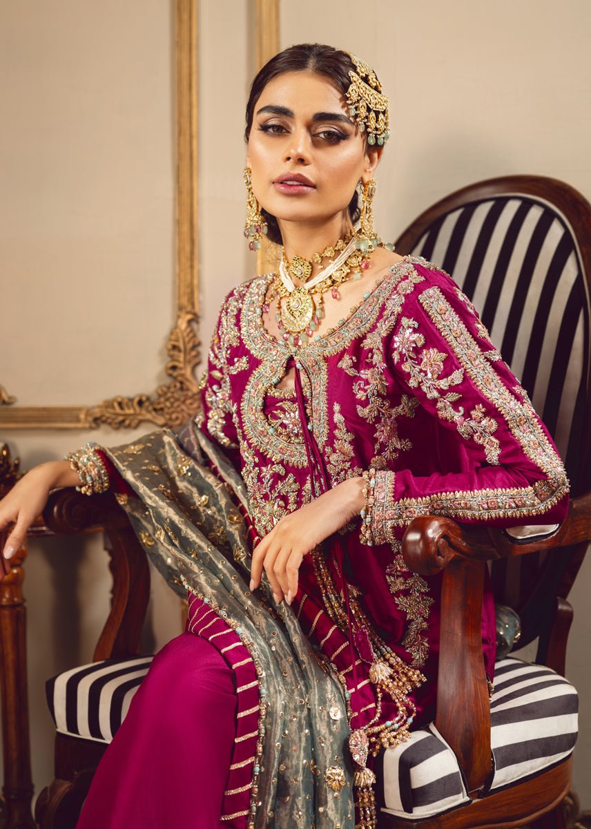 Sara Rohail Asghar Embroidered Silk Party Wear Suit – Trouser & Bottom Fabric Sara Rohail Asghar Embroidered Silk Party Wear Suit - Matching Bottom & Trouser Fabric Details | IQNAZ
