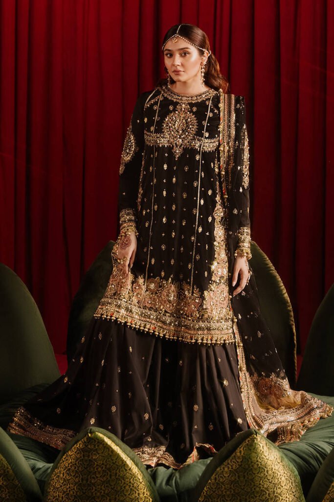 Republic Womens Wear Afreen Embroidered Organza Party Wear Suit - Model Front Look | Pakistani Designer Replica Wholesale | IQNAZ