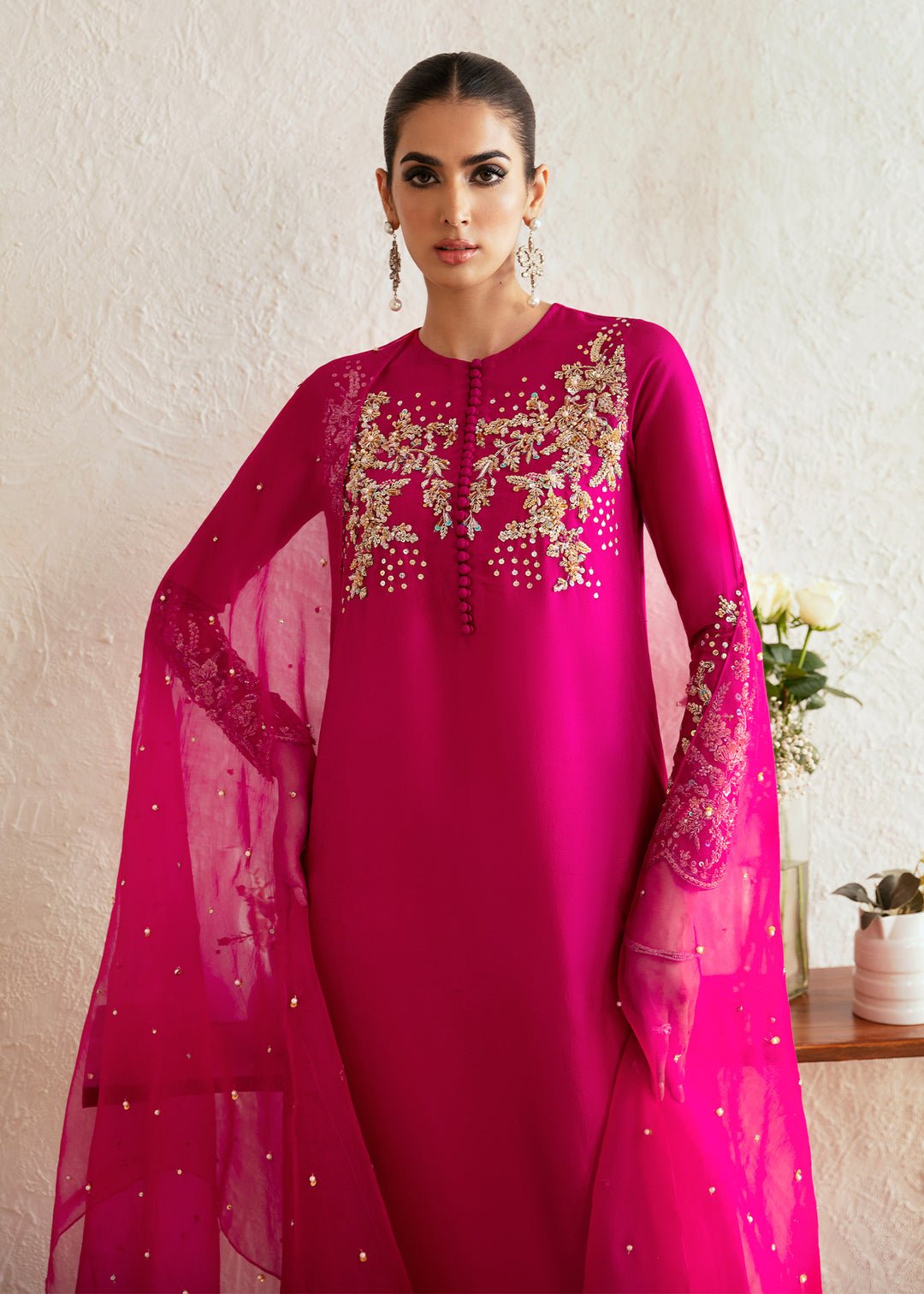 Kanwal Malik Myra Embroidered Organza Party Wear Suit - Designer Photoshoot Gallery Angle 6 | IQNAZ Couture