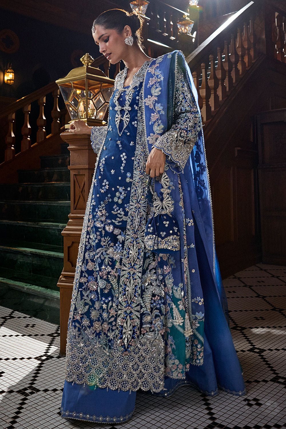 Soraya Elise Embroidered Silk Party Wear Suit - Matching Bottom & Trouser Fabric Details | IQNAZ