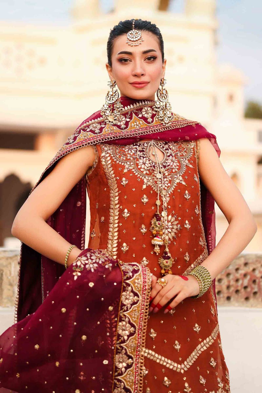 Maria B Embroidered Organza Party Wear Suit - Designer Photoshoot Gallery Angle 8 | IQNAZ Couture
