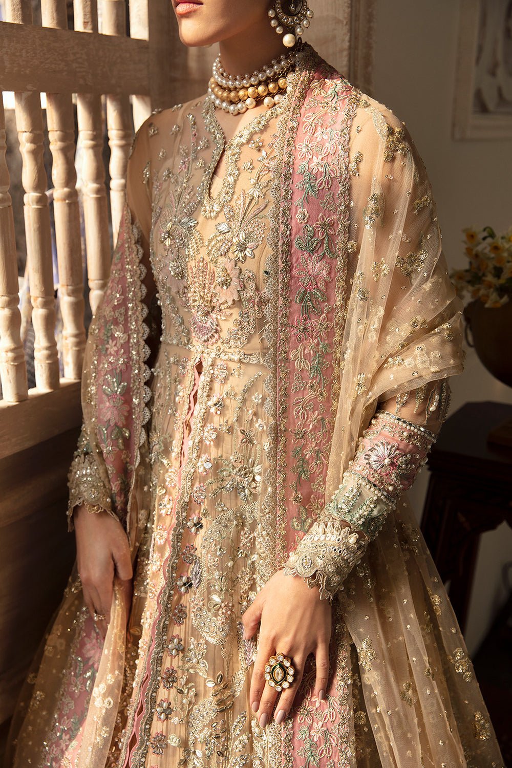 Soraya Irina Embroidered Net Party Wear Suit - Matching Bottom & Trouser Fabric Details | IQNAZ