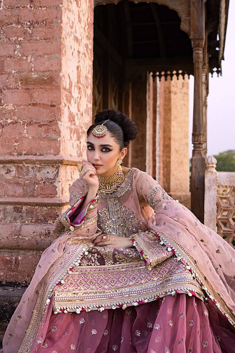 Mohsin Naveed Ranjha Aarzoo Embroidered Organza Party Wear Suit - Designer Photoshoot Gallery Angle 11 | IQNAZ Couture