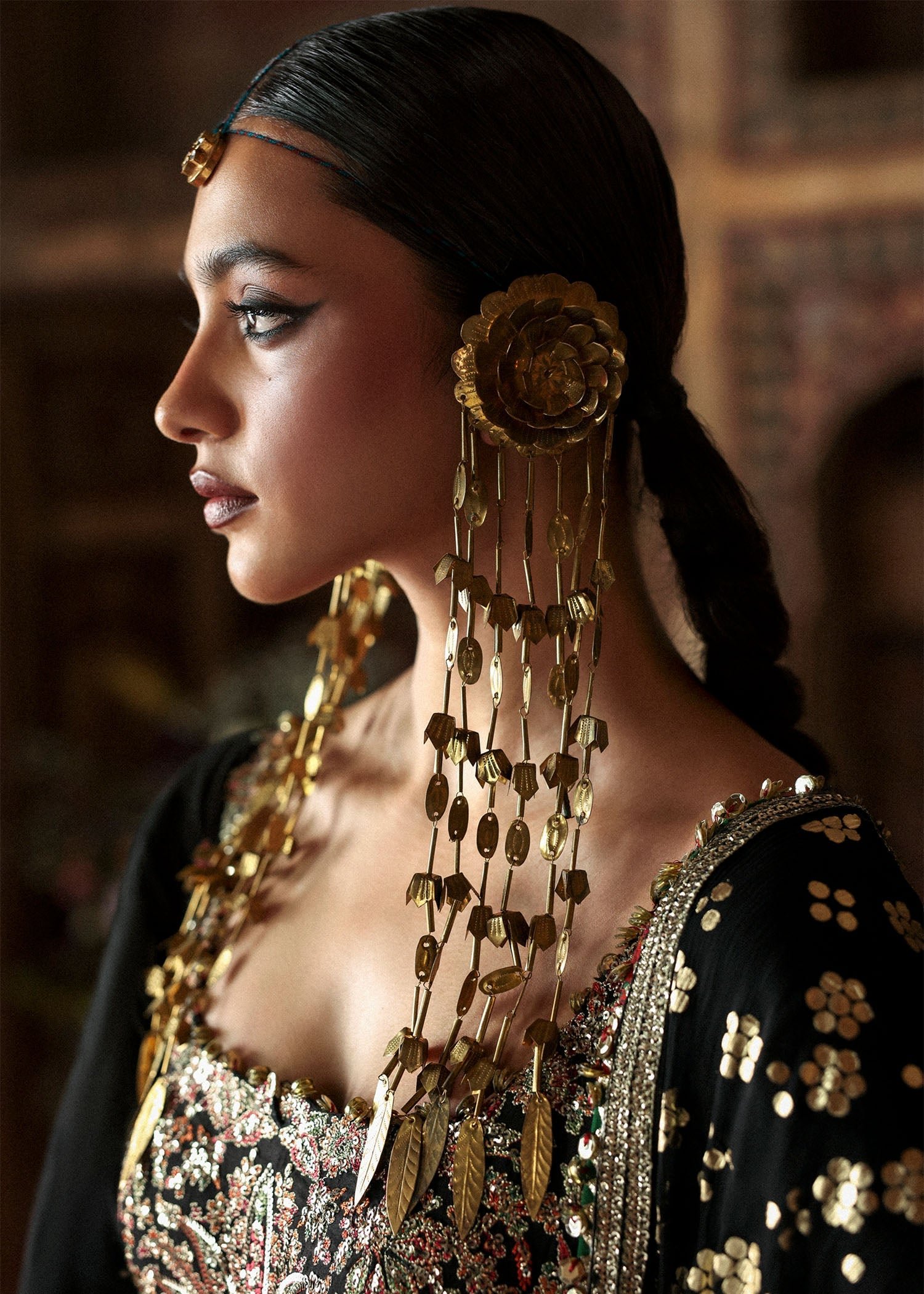 Hussain Rehar Embroidered Chiffon Party Wear Suit - Designer Photoshoot Gallery Angle 7 | IQNAZ Couture