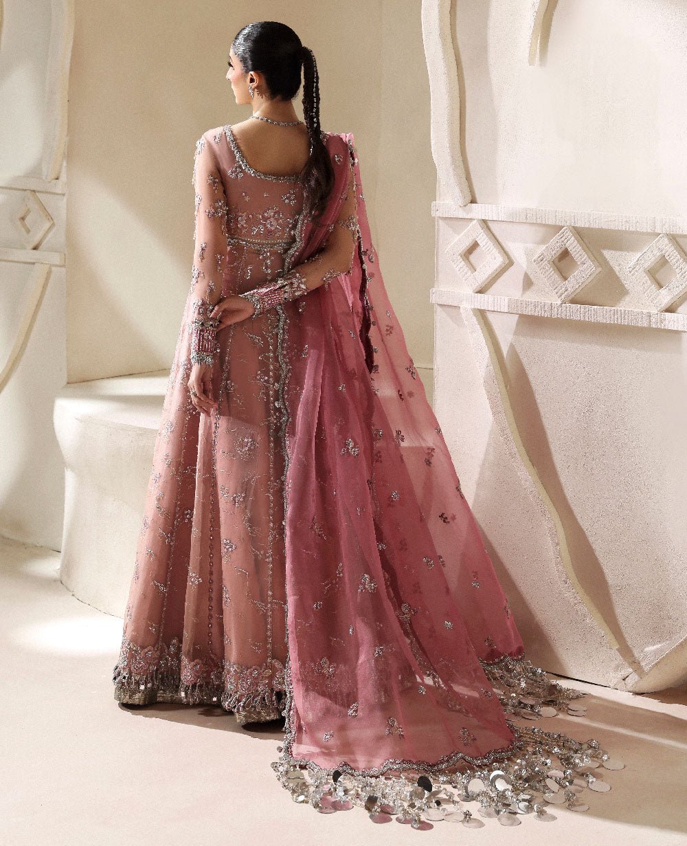 Republic Womens Wear Juliane Embroidered Organza Party Wear Suit - Close-Up Hand Embellishment Tilla & Pearl Work | IQNAZ