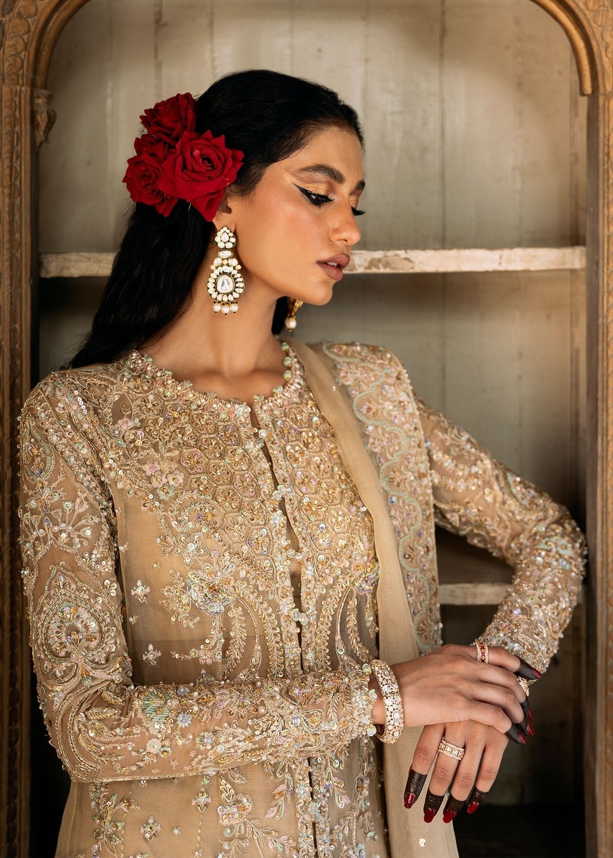 Kanwal Malik Embroidered Organza Party Wear Suit - Designer Photoshoot Gallery Angle 7 | IQNAZ Couture