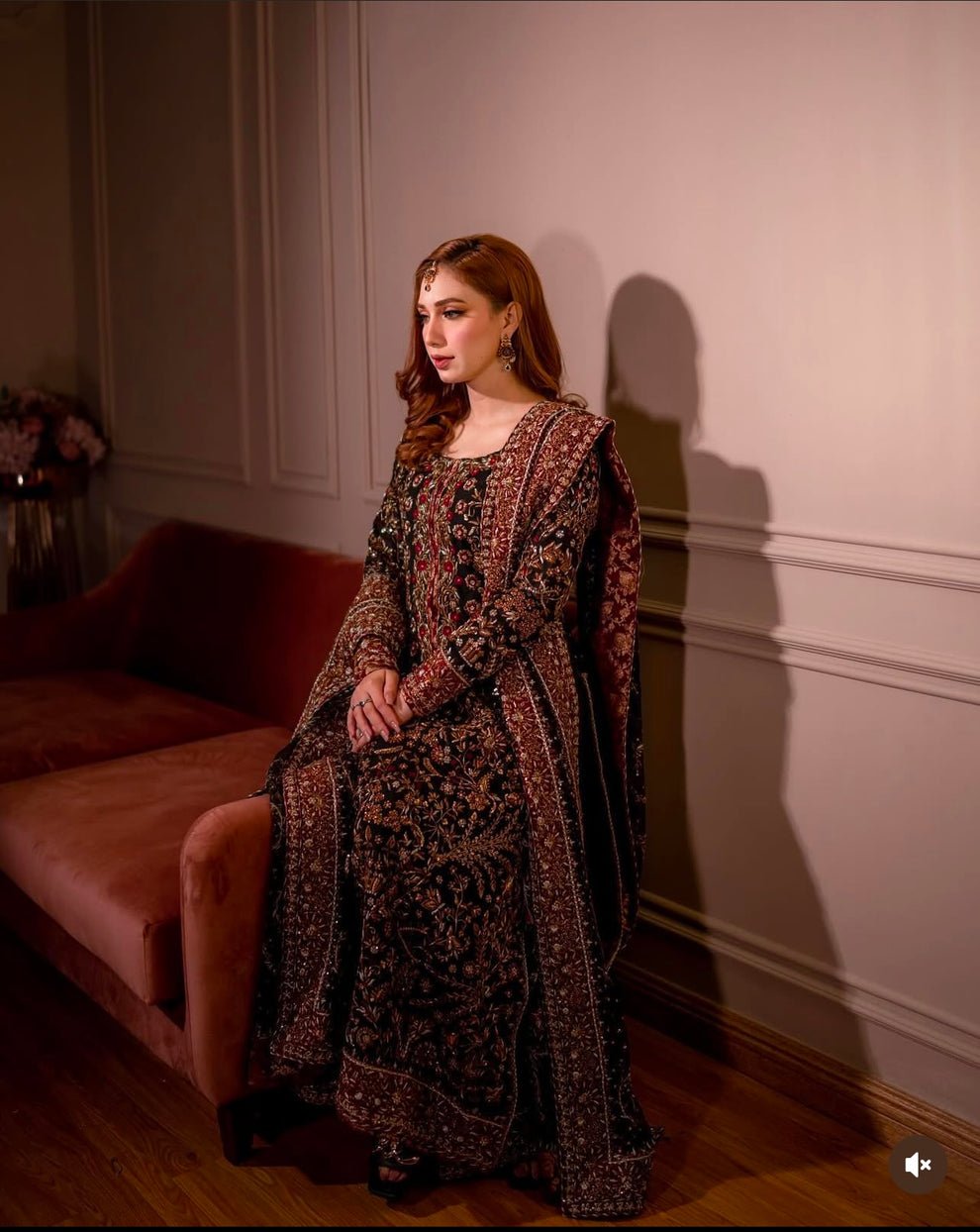 Haris Shakeel Hand Embellished Silk Party Wear Suit - Designer Photoshoot Gallery Angle 6 | IQNAZ Couture